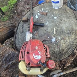 Shindaiwa HT232 or similar model. 
It features a 21.2 cc professional-grade, 2-stroke engine. 
The blades are single-sided, double-reciprocating, and 