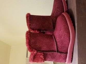 Girls Burgandy Boots Size 11