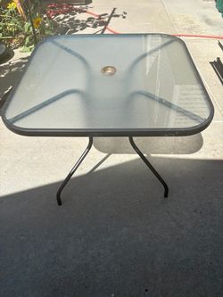 Square Glass Top Patio Table