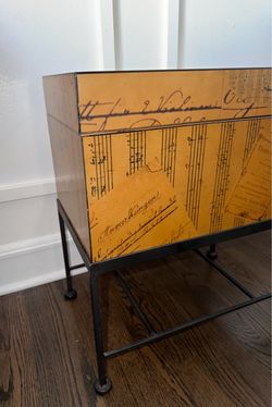 Vintage Pier 1 Imports Chest On Wrought Iron Stand.