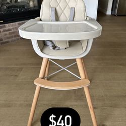 Tan Beige Neutral Baby High Chair