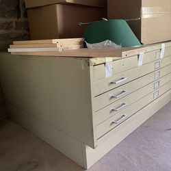 Large Flat Metal File Cabinet