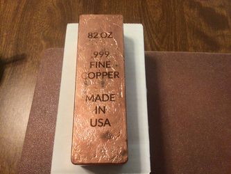 82 Oz .999 Fine Copper Bar Ingot “Made In USA)
