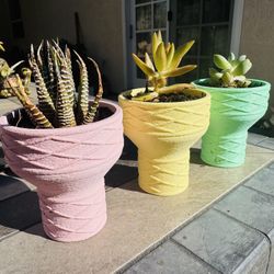 🔥 Rare 🍦 🍦 🍦 🌈  3pc Dopamine Color Ice Cream Ceramic Planters 
