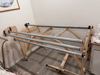 Long arm quilting machine frame.