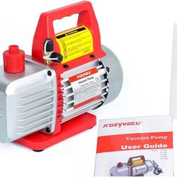 Single-Stage Rotary Vane Vacuum Pump for HVAC/Auto AC Refrigerant Recharging, EPoxy Resin or Wine Degassing, Laboratory, Medical or Milking (TA350)