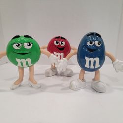 Blue, Red & Green M&M's Mars 6" Figures with Poseable Arms & Legs