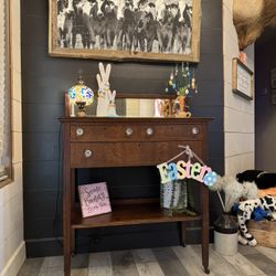 Vintage Wood Wash Stand or Entry Table