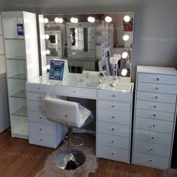 Vanity Station Frameless Mirror LED Lights Makeup Table New✨Happy Easter 🐣 