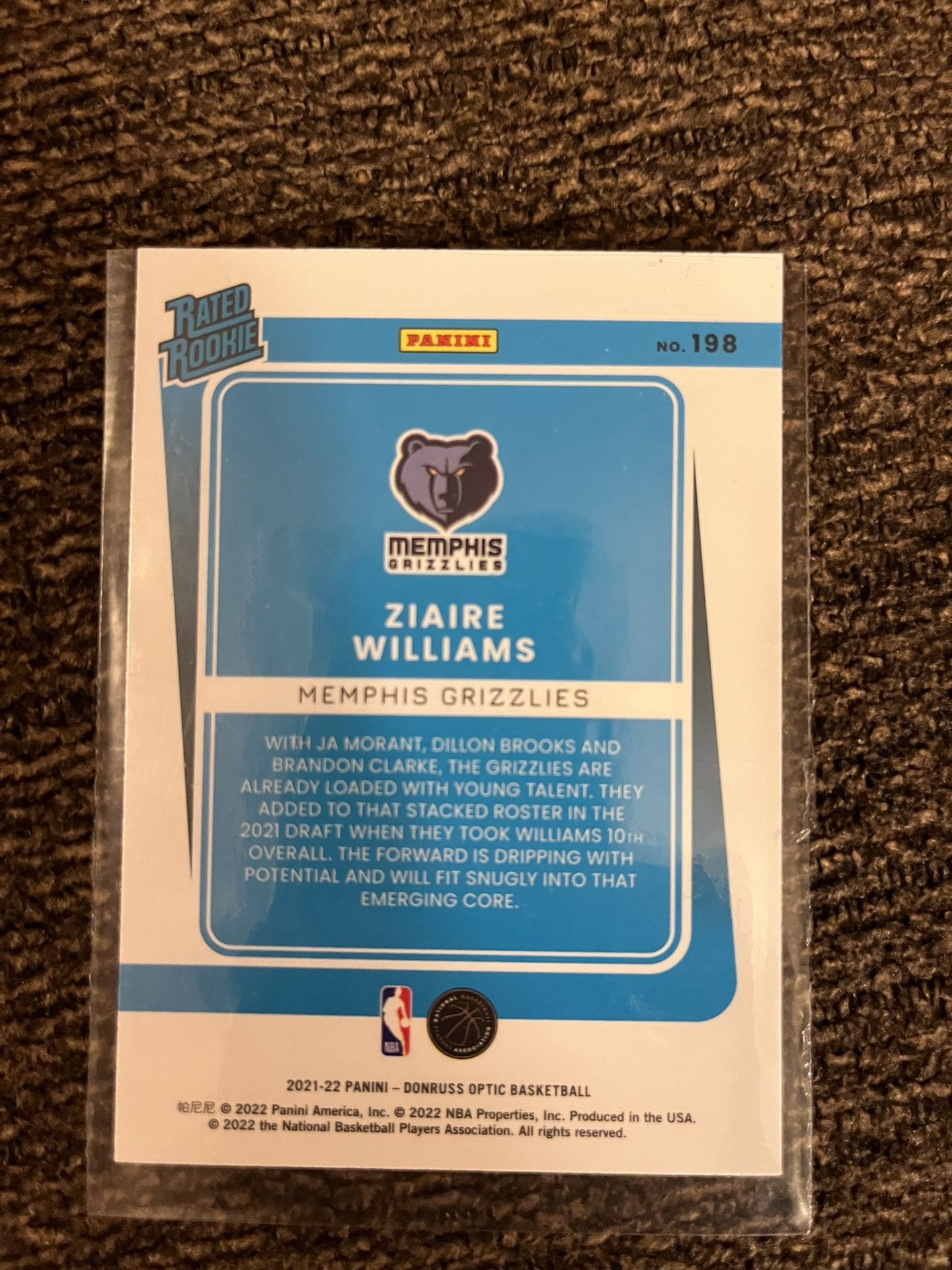 Ziaire Williams Rated Rookie #198