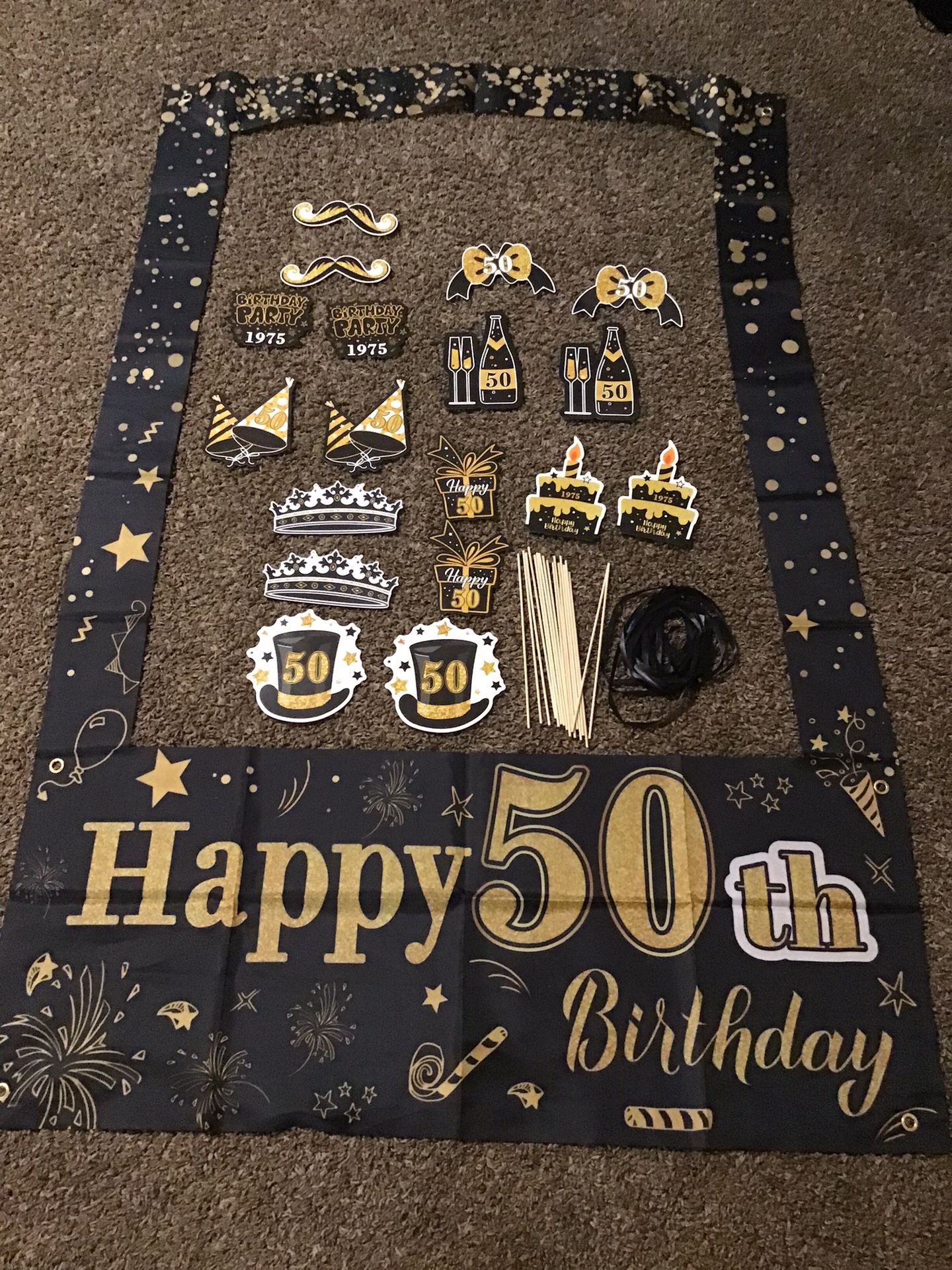 Happy 50th Birthday Photo Banner And Props