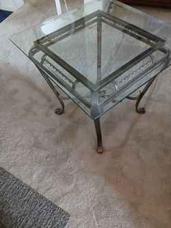 Metal glass top end table, I have a pair. $45.00 for the pair or $25 each