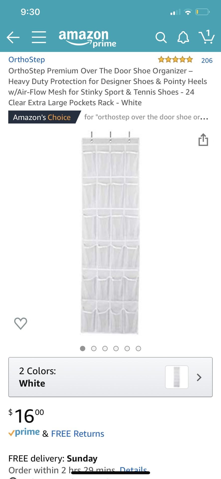 Over The Door Shoe Organizer – Heavy Duty Protection for Shoes & Items w Air-Flow Mesh 24 pockets
