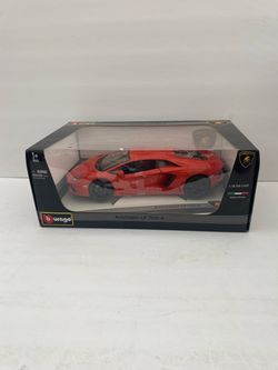 Lamborghini Aventador LP700-4 diecast model car in red.