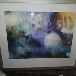 Abstract waterfall wall framed painting