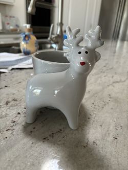 Ceramic reindeer planter