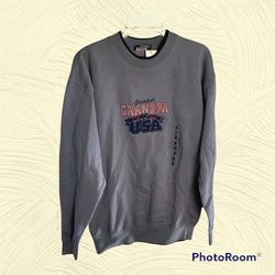 New With Tag M&C Sport Blue Gray Greatest Grandpa Sweatshirt Men M