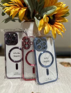 New 📱Iphone 16, 16 Plus, 16 Pro, 16 Pro Max Clear Electroplated Cases