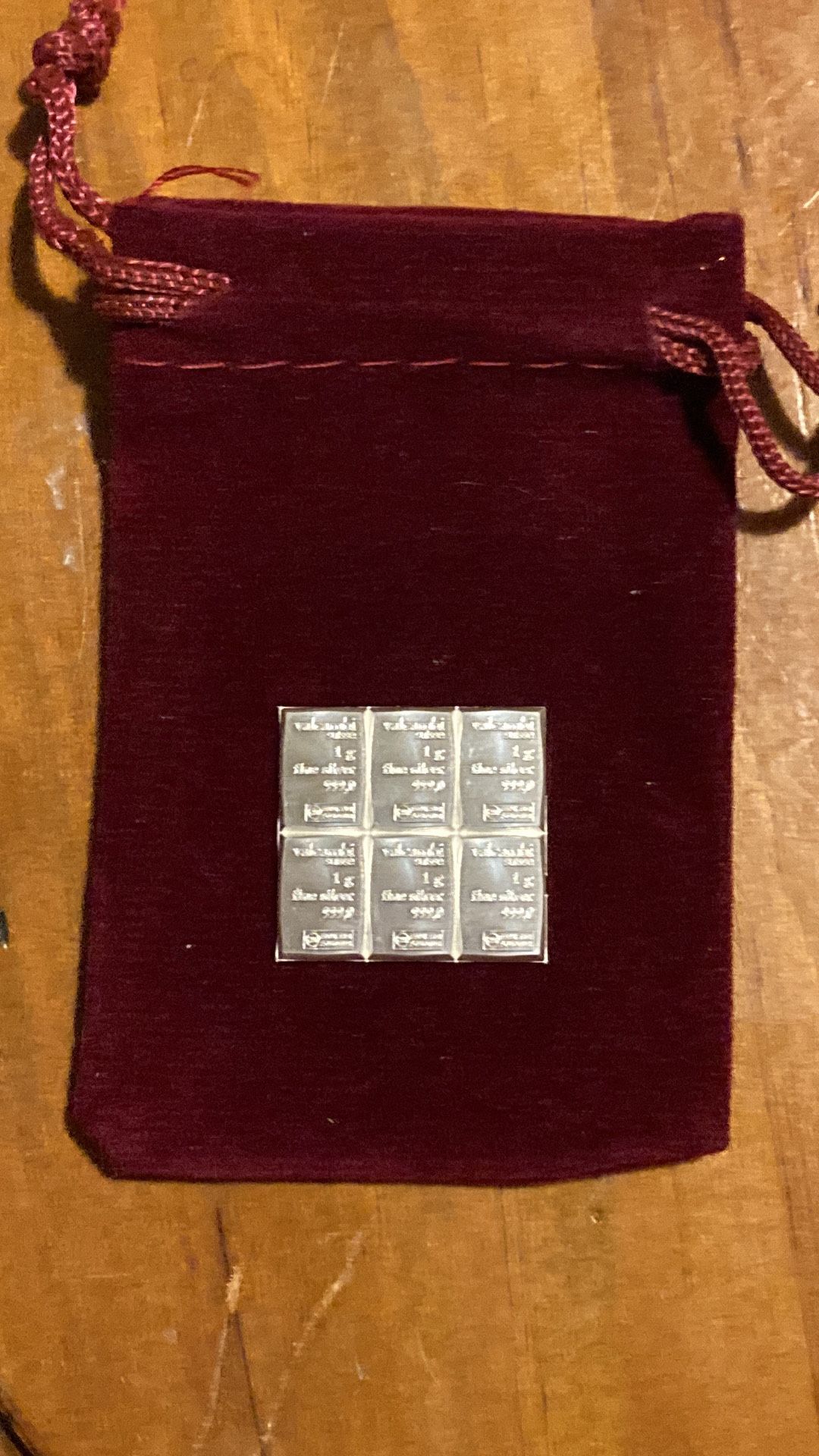 (6) 1 Gram.999 Silver Combibars By Valcambi Suisse