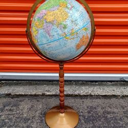 Vintage 12" World Globe Globemaster by Replogle w/Pedestal Floor Stand