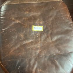 Brown Leather Ottoman 