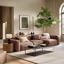 Luxury Minimalist Brown Sectional – Like New, 6 Months Old, $1.5K Off MSRP