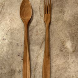Berard Handcrafted Olive Wood 2-Piece Salad Serving Set - 14 Inch