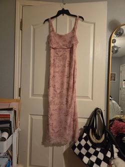Pink Floral Midi Slip Dress