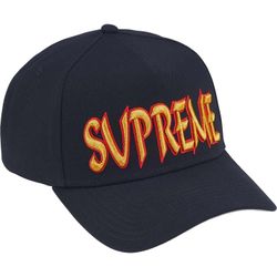 Supreme Sharp Spellout Adjustable New Era Navy Box Logo