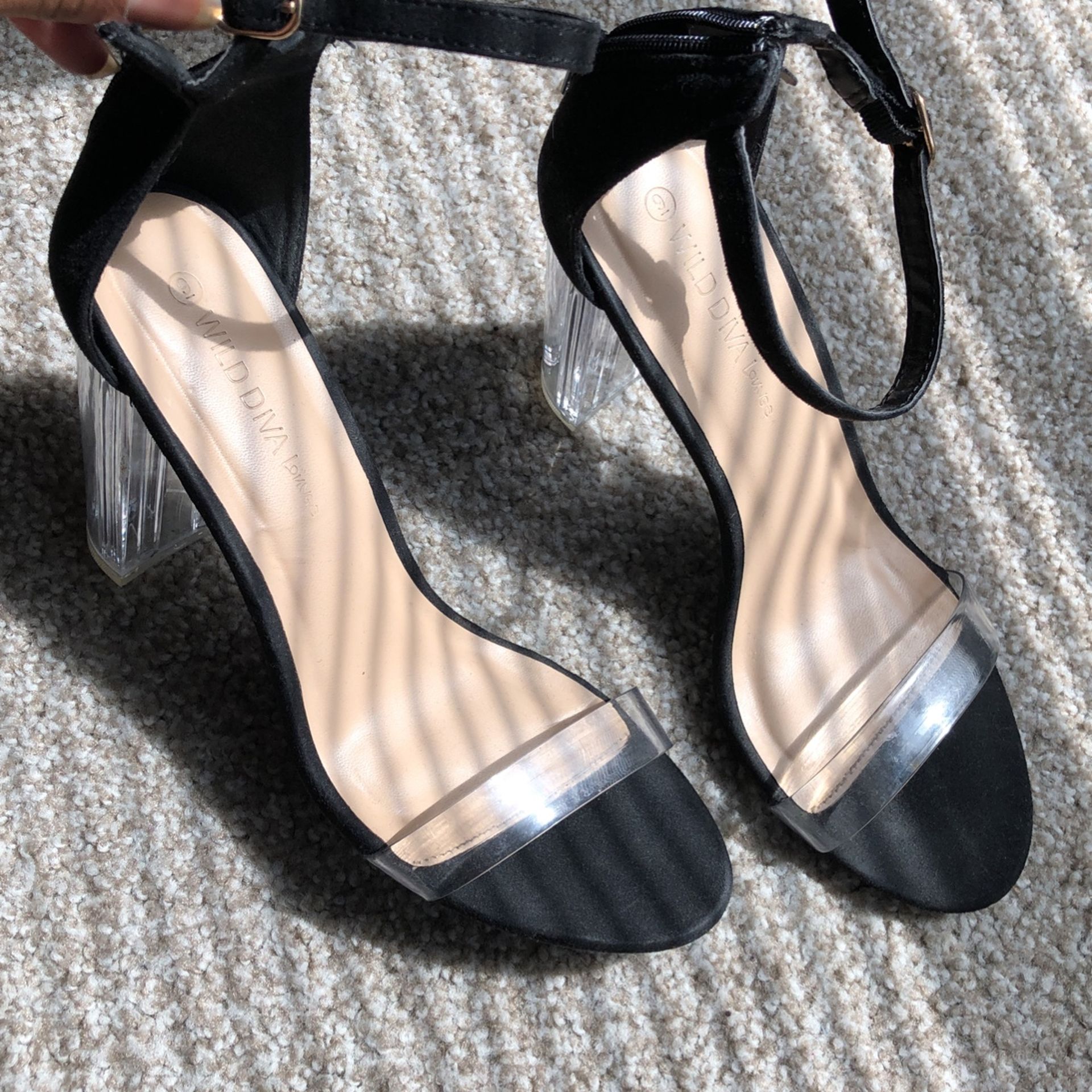 Clear Block Heels
