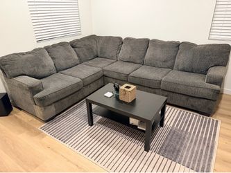 Grey L shaped sectional sofa
