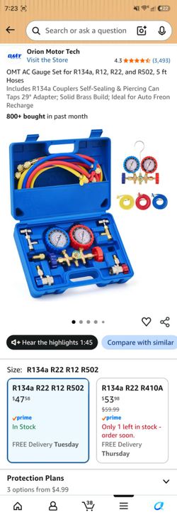 OMT AC Manifold Gauge Set with Hoses
