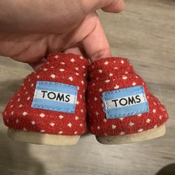 Women’s TOMS Red & White Polka Dot Shoes