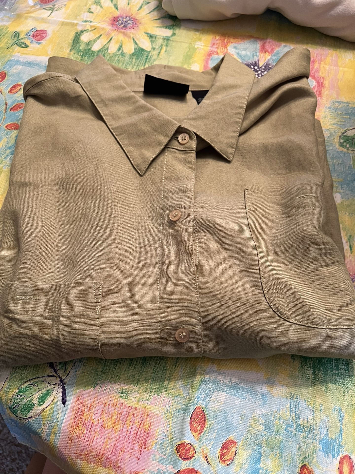 Sage Green Button Up T Shirt