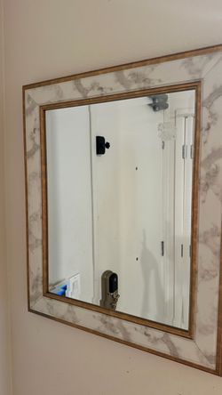 Gold faux marble mirror $45 obo