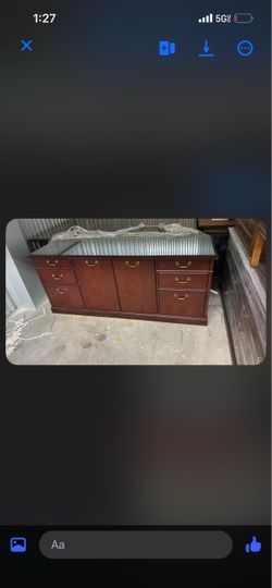 Credenza and expensive big desk