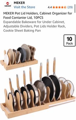 MEKER Pot Lid Holders, Cabinet Organizer for Food Contanier Lid, 10PCS