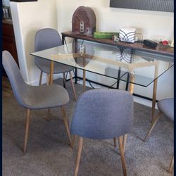 Glass Dining Table Set With Chairs 