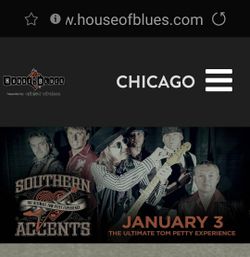 house of blues southern accents tom petty cover 2 tix $20