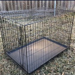 Brand New Lrg'xl Dog Crate 2 Door Folding Pet Kennel With Tray Animal Cage Up To 70lbs Jaula De Mascota 