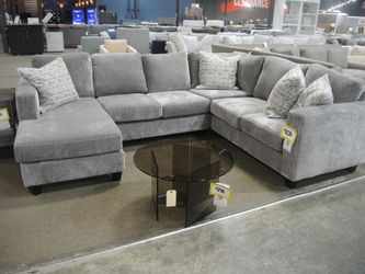 Sklar Peppler Shannon Gray Chenille U-Shaped Sectional with Chaise