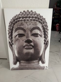 Large Buddha Head Canvas Wall Art