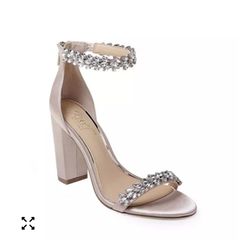 Jewel Badgley Mischka Champagne Satin Heels