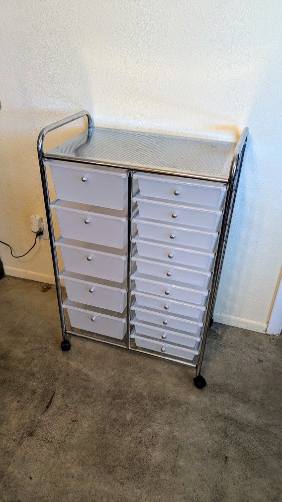 **Price Reduced** Rolling Trolley Storage Cart With 15 Drawers
