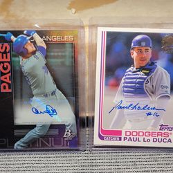 Dodgers Autograph  Baseball Cards Andy Pages Paul Loduca 