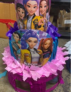KPOP Demon hunters three tier pinata with balls