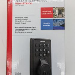 New Honeywell ((contact info removed)) Electronic Deadbolt Lock With Touchpad Matte Black Finish