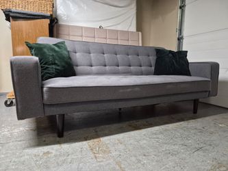 MCM Style Heather Grey Convertible Sleeper Sofa