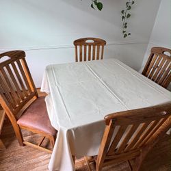 Solid Wood Dining Table Set – 4 Chairs – $250 OBO