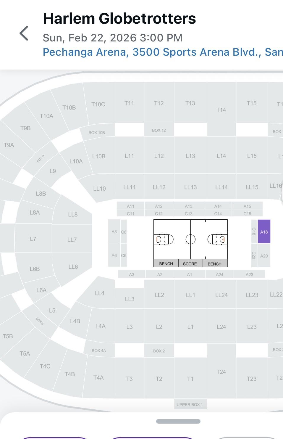 4 Amazing Floor tickets Section A18 to Harlem Globetrotters in San Diego 2/22/26 at Pechanga